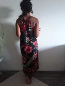 Robe Emy longue noire et rouge