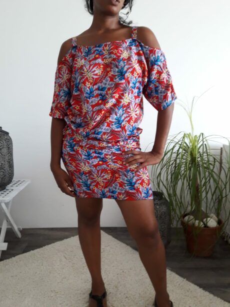 robe Joëlle rouge et bleu