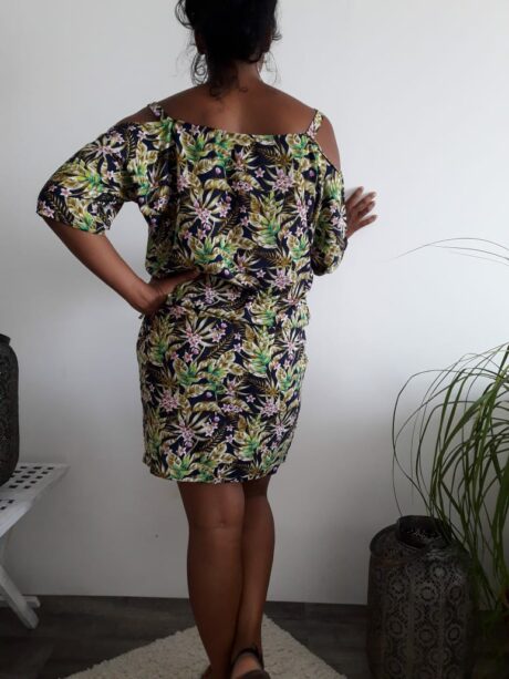Robe Joëlle fleurs vertes
